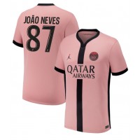 Maglia Calcio Paris Saint-Germain Joao Neves #87 Terza Divisa 2024-25 Manica Corta